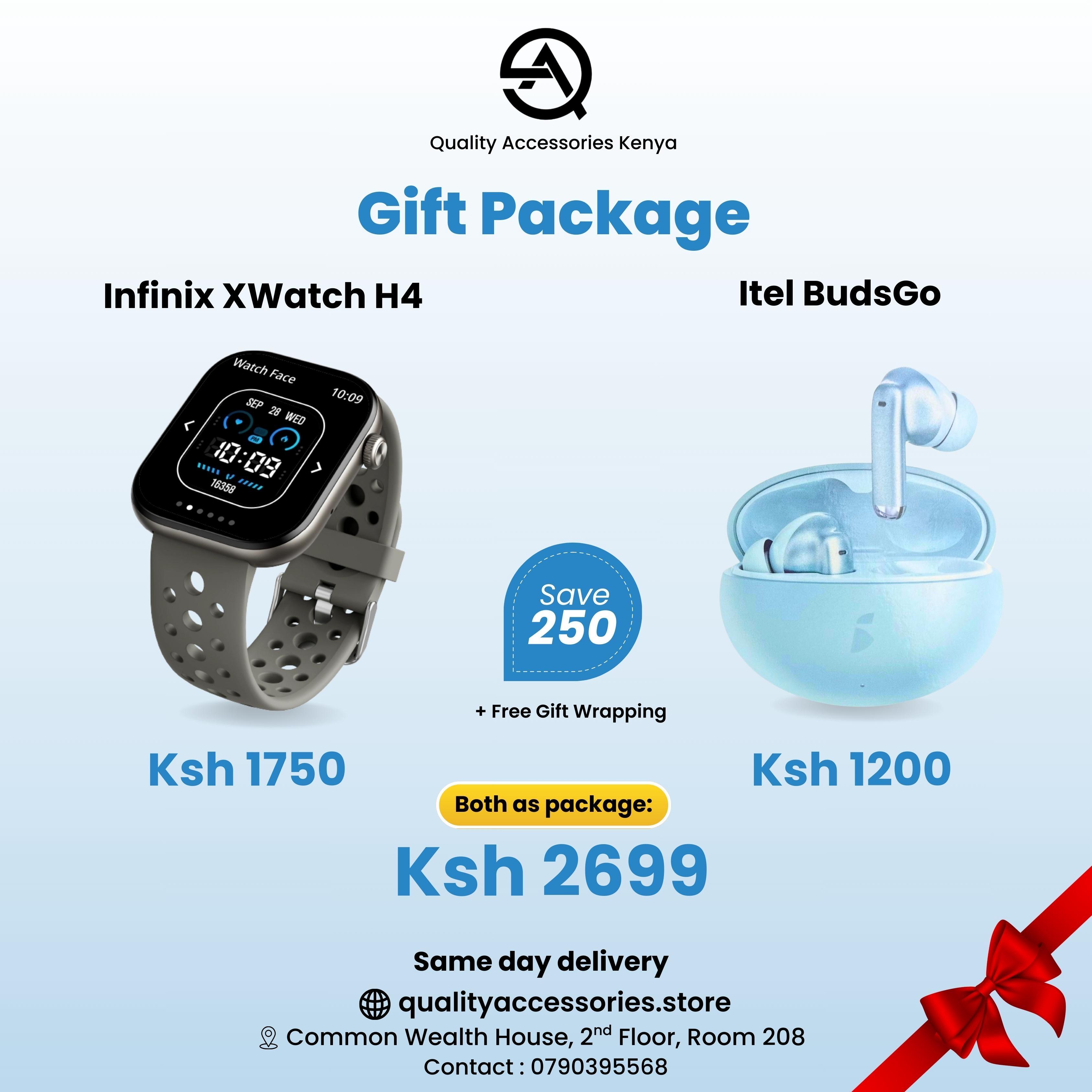 Infinix X Watch H4 + Itel BudsGo Gift Package