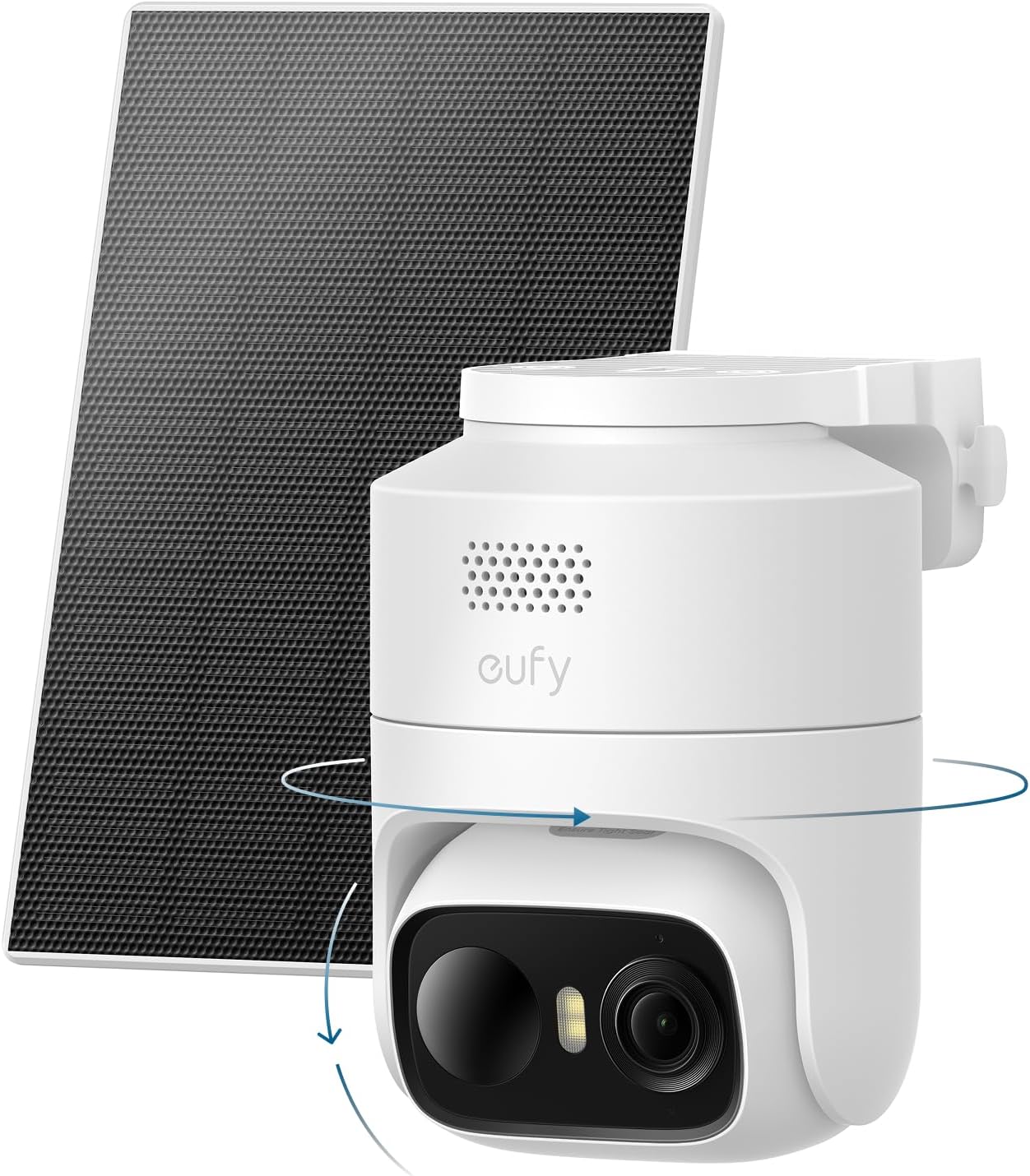 eufy Security eufyCam C37 2K Solar Security Camera Outdoor Wireless, 360° Pan & Tilt AI Tracking, Human/Pet/Vehicle Detection, Flexible Solar Panel, Color Night Vision, No Monthly Fee