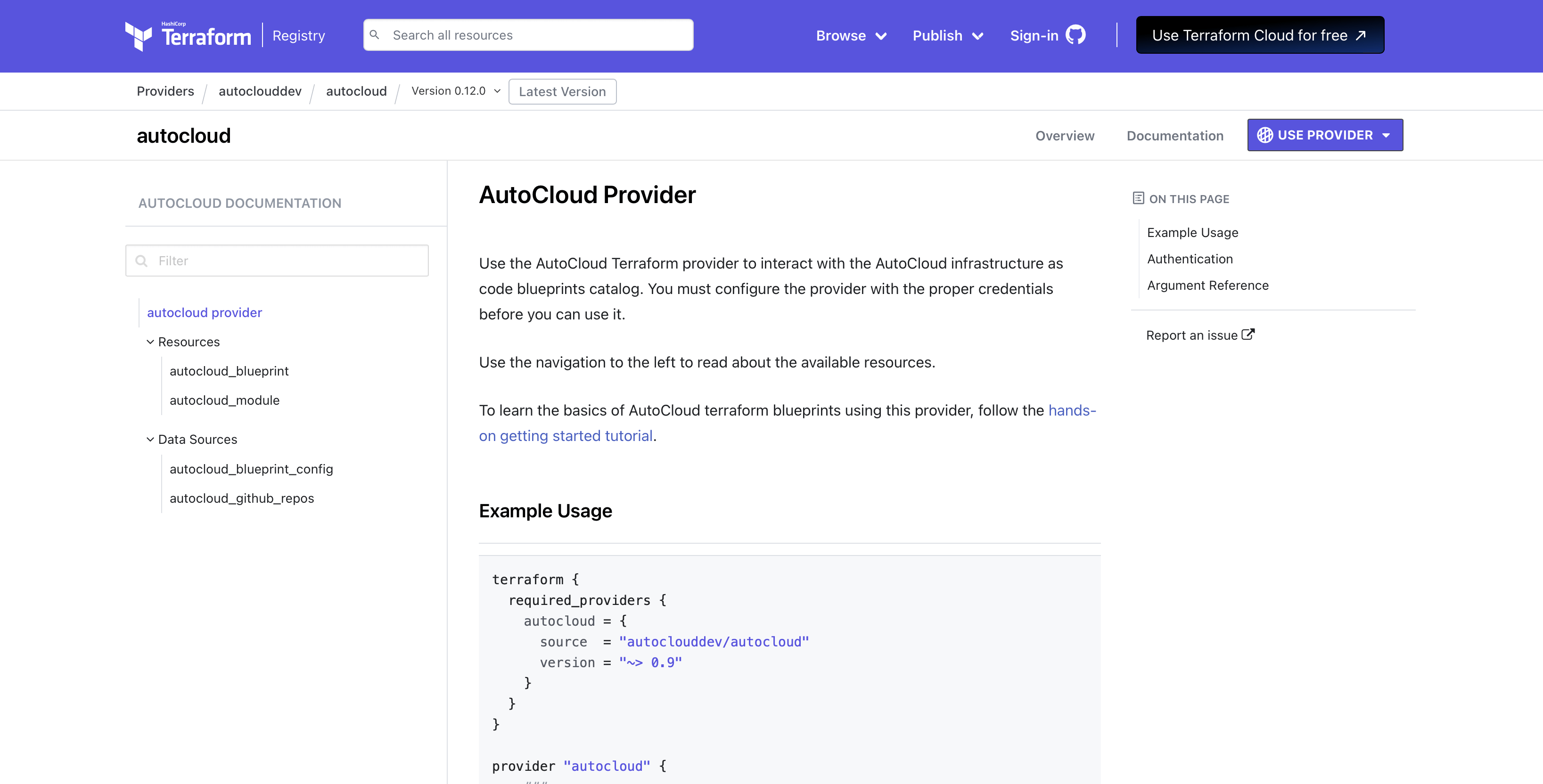 AutoCloud Terraform Provider