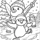Coloring Pages for Snow Days: Penguins, Popcorn, and Cozy Winter Fun