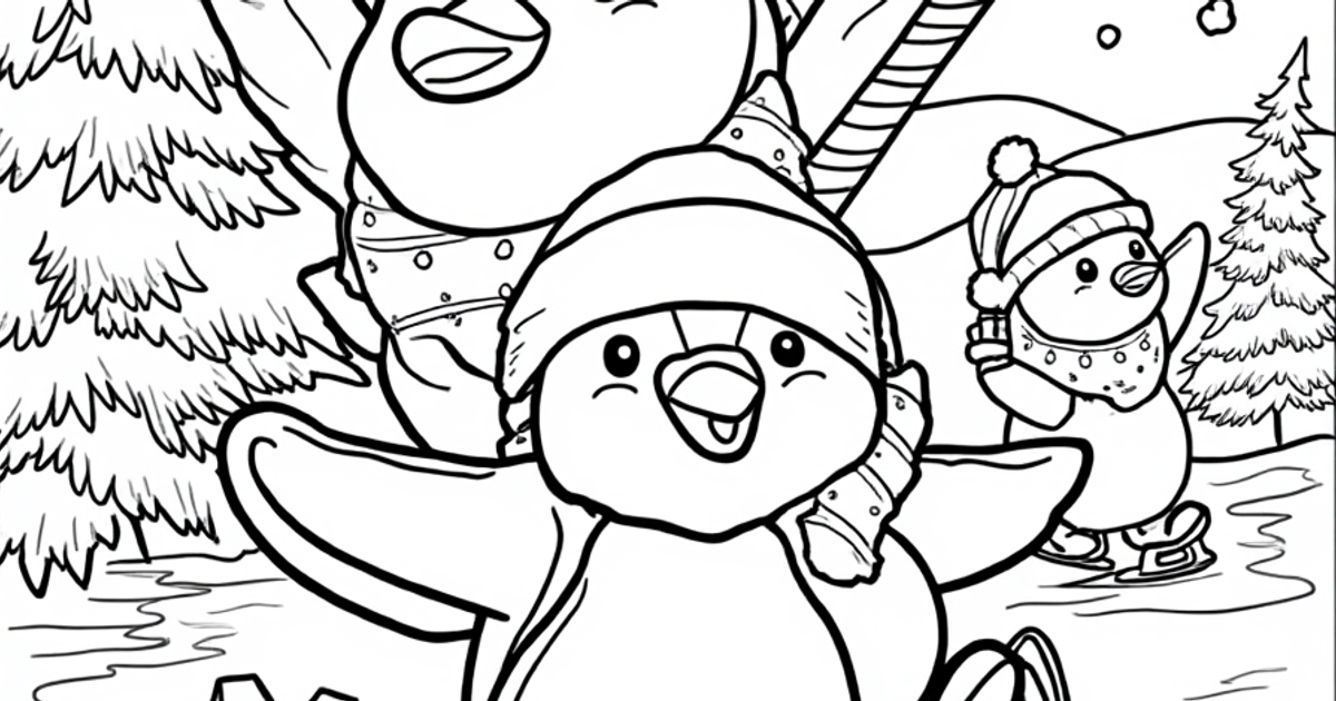 Coloring Pages for Snow Days: Penguins, Popcorn, and Cozy Winter Fun