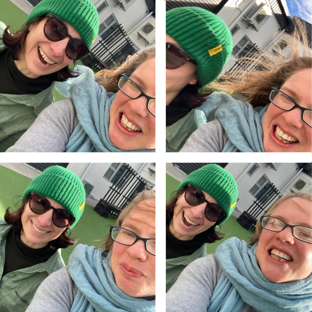 Julia Harvie and Alisha McLennan Marler outside their rehearsal space in Christchurch.