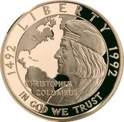 5 Dollars (Christopher Columbus Quincentenary) - Obverse