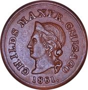 US Civil War Token - Beehive (LaPorte, Indiana) - Obverse