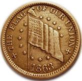 Civil War Token - Flag of Our Union / Dix - Obverse