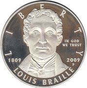 1 Dollar (Louis Braille Bicentennial) - Obverse