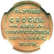 Civil War Merchant Token - D. Pond Grocer (Dowagiac, Michigan) - Obverse