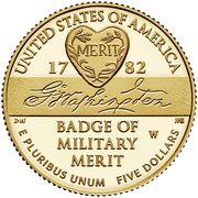 5 Dollars (National Purple Heart Hall of Honor) - Reverse