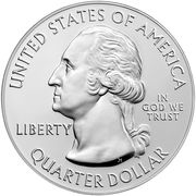 ¼ Dollar "Washington Quarter" (San Antonio Missions National Historical Park, Texas - Silver 5 oz Bullion) - Obverse