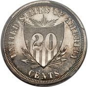 20 Cents "1875" (Pattern; silver) - Reverse