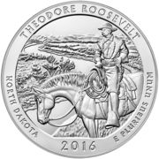 ¼ Dollar "Washington Quarter" (Theodore Roosevelt National Park, North Dakota - Silver 5 oz Bullion) - Reverse