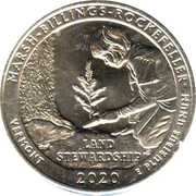 ¼ Dollar "Washington Quarter" (Marsh-Billings-Rockefeller National Historical Park, Vermont) - Reverse