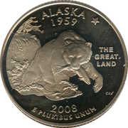 ¼ Dollar "Washington Quarter" (Alaska) - Reverse