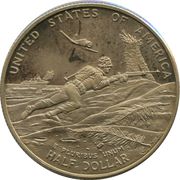 ½ Dollar (50th Anniversary of World War II) - Reverse