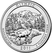¼ Dollar "Washington Quarter" (Olympic National Park, Washington - Silver Proof) - Reverse