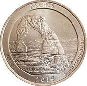 ¼ Dollar "Washington Quarter" (Arches National Park, Utah) - Reverse