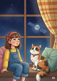 The Satellite that Played Catch with Light educational story for 3-6 years children in English featuring warm themes