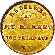 Civil War Merchant Token - Ph. J. Seiter's Market (New York, New York) - Reverse