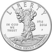 1 Dollar (100th Anniversary of the National Park Service) - Obverse