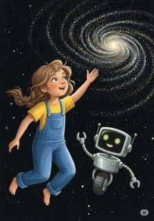 Elara's Cosmic Adventure adventure story for 7-12 years children in English featuring exciting themes