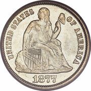 1 Dime "Seated Liberty Dime" (w/o stars, increased weight) - Obverse