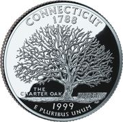 ¼ Dollar "Washington Quarter" (Connecticut - Silver Proof) - Reverse