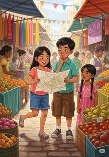 Maya’s Magnificent Market Adventure adventure story for 7-12 years children in English featuring exciting themes
