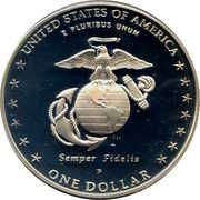 1 Dollar (Marine Corps 230th Anniversary) - Reverse