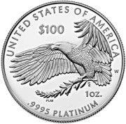 100 Dollars "American Platinum Eagle" (Bullion Coinage) - Reverse