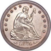 ¼ Dollar "Seated Liberty Quarter" (with motto; with date arrows) - Obverse