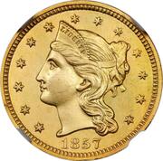 2½ Dollars "Quarter Eagle" (Pattern; Gilt Copper) - Obverse