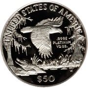 50 Dollars "American Platinum Eagle" (Bullion Coinage) - Reverse