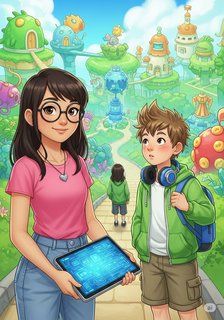 The Cyber Detectives and the Creature Crafters Chaos educational story for 7-12 years children in English featuring inspiring themes