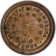 5 Cents "1866 Nickel Without Rays" (Pattern; copper) - Reverse