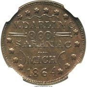 Civil War Merchant Token - W. Darling (Saranac, Michigan) - Obverse
