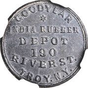 Civil War Merchant Token - Fred A. Plum Goodyear Rubber Depot (Troy, New York) - Reverse