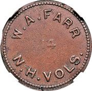 5 Cents - Civil War Sutler Token - W.A. Farr (14th New Hampshire Volunteers) - Obverse