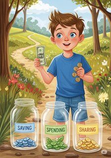 Finn and the Money Magic educational story for 7-12 years children in English featuring warm themes