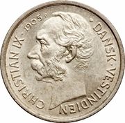 10 Cents / 50 Bit - Christian IX - Obverse