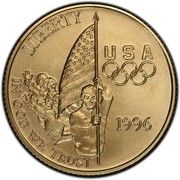5 Dollars (XXVI Olympiad Flag Bearer) - Obverse