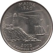 ¼ Dollar "Washington Quarter" (Maine) - Reverse