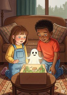 The Ghost and the Starry Night fantasy story for 7-12 years children in English featuring warm themes