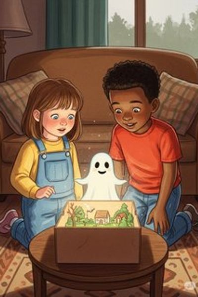 The Ghost and the Starry Night fantasy story for 7-12 years children in English featuring warm themes