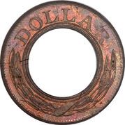 1 Dollar "1852 Gold Dollar" (Pattern; copper) - Reverse