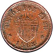 1 Cent (Civil War Token - Franz Sigel / Union Shield) - Obverse