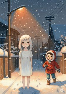 雪の日の約束 fantasy story for 7-12 years children in Japanese featuring melancholy themes