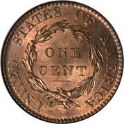 1 Cent "Liberty Head / Matron Head" (Type 1) - Reverse