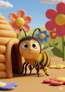 Bea the Busy Bee educational story for 3-6 years children in English featuring warm themes