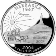 ¼ Dollar "Washington Quarter" (Nebraska - Silver Proof) - Reverse