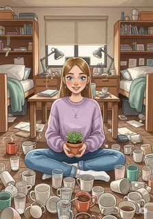 阿米莉亚和杯子王国 daily life story for 18+ years children in Chinese featuring humorous themes